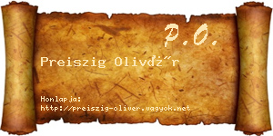 Preiszig Olivér névjegykártya